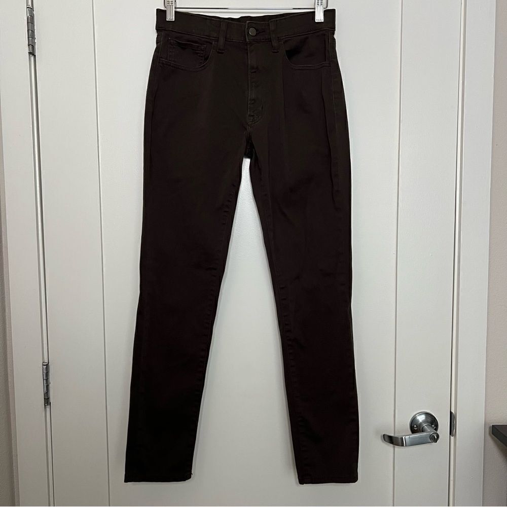 Uniqlo Pants Mens Size 27-30 Brown Slim Straight Chino Stretch Elastic Waist